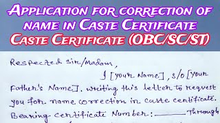 How to write an application to SDO for caste certificate correction of nameapplication for SDO [upl. by Varick]