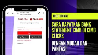 Cara dapatkan bank statement cimb di cimb click  How to download CIMB bank statement [upl. by Ahscrop]