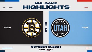 NHL Highlights  Boston Bruins vs Utah Hockey Club  October 19 2024 [upl. by Ahcarb]