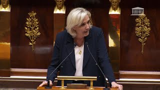 Projet de loi de finances pour 2025 budget  lintervention de Marine Le Pen [upl. by Sukramaj]