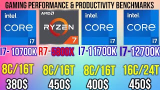 I712700KF VS R75800X VS I711700K VS I710700K BEST GAMING CPU IN 2021 [upl. by Yecad465]