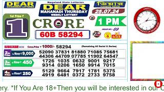 LOTTERY LIVE DEAR NAGALAND STATE LOTTERY SAMBAD DRAW RESULT 25072024 NAGALAND LOTTERY LIVE [upl. by Sherwood]