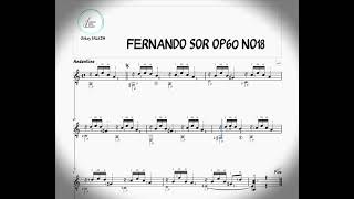 Gitar Nota Fernando Sor OP60 No18 Klasik Gitar Notaları [upl. by Schwartz818]