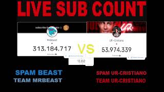 🔴LIVE MrBeast vs URCristiano Sub Count Battle URCristiano New Channel [upl. by Aillimat765]