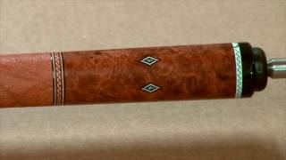 Cue Making  Amboyna Burl Plain Jane [upl. by Airdnassac]