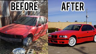 RESTORING A BMW E36 BARNFIND IN 16 MINUTES [upl. by Tnattirb]