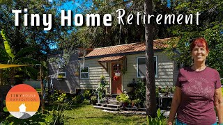 Retiree living affordably in her Tiny House w Downstairs Bedroom [upl. by Stacy]