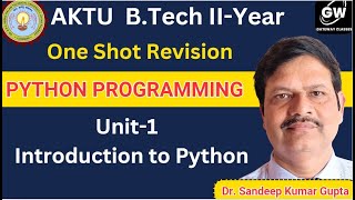 UNIT1 I ONE SHOT I Introduction to Python I PYTHON PROGRAMMING I Gateway Classes I AKTU [upl. by Alexis]