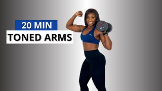 20 MIN TONED ARMS WORKOUT WITH WEIGHTS Circuit Strength Training Fitbymary [upl. by Ennaecarg]