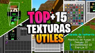 ✅️15 TEXTURAS UTILES PARA MINECRAFT BEDROCK Y PE 121😎✨️👏✅️ [upl. by Alfonzo]