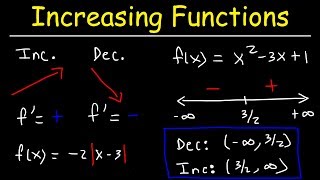 Increasing and Decreasing Functions  Calculus [upl. by Artur]