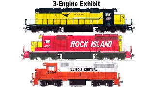 Chicago amp North Western Rock Island amp Illinois Central 3Engine Exhibit 19 Andy Fletcher Railroad [upl. by Yssim]