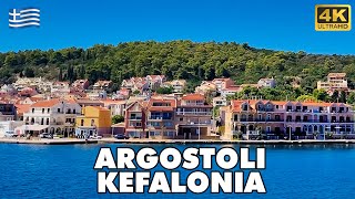 ARGOSTOLI Kefalonia Island  Greece 🇬🇷  🚶‍ Walking Tour 4K UHD [upl. by Lladnor]