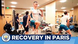 Behind the scenes in the Gym  Man City Training post PSG [upl. by Arodaeht]