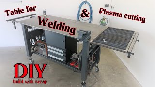 Build welding table plasma cutter table  Schweißtisch mit Plasmaschneiderfläche with blueprint [upl. by Htiel19]