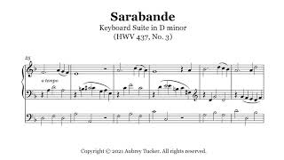 Organ Sarabande from Keyboard Suite in D minor HWV 437 No 3  George F Handel [upl. by Ained496]