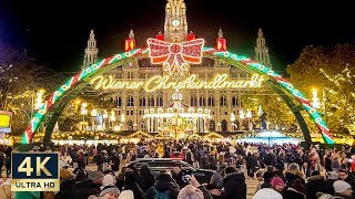 Vienna Christmas Market 2022 🇦🇹 4K Rathausplatz Walking Tour 2022 [upl. by Aranaj]