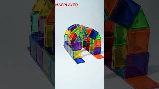 🌉 Magplayer Arch Bridge Light Show 🌃 magplayer toys magneticblocks diy magnetforkids [upl. by Aderfla775]