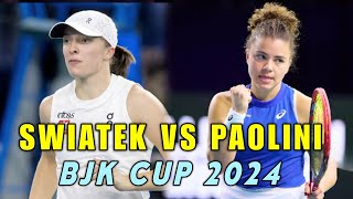 Iga Swiatek Vs Jasmine Paolini • Billie Jean King Cup Tennis 2024 Extended Highlights ONE SET [upl. by Nylrebma136]