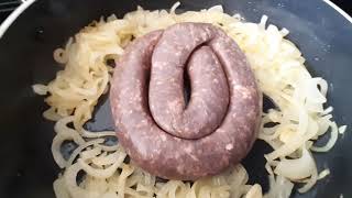 Frying Boerewors in a pan [upl. by Manwell]