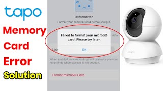 Failed to initialize SD card Tapo Camera fix  Failed to format your micro SD card TAPO camera error [upl. by Hung]