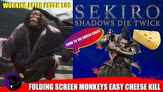 Sekiro  Folding Screen Monkeys Easy Cheese Kill  Patch 106 Working [upl. by Alexio]