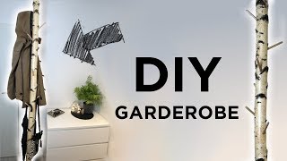 Garderobe bauen aus Baumstamm  Birke  DIY [upl. by Oriane]