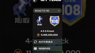 Road To 110 OVR  New Upgraded Team ✅ fcmobile [upl. by Ahsain]