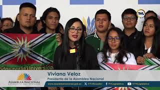 Declaraciones de la Presidenta de la Asamblea Nacional Viviana Veloz [upl. by Dianthe]