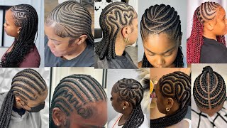 Extremely Gorgeous Stylish amp Unique Cornrow Stitch Braids Hairstyles for Black WomenGhana Braids [upl. by Endo480]