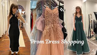 Come prom dress shopping with me Prom dress trying on and honest reviews [upl. by Ahsilem]