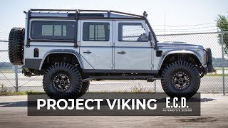 Intimidating 74quot Custom Defender 110 with 37inch Tires in Liquid Silver  Project Viking  D110 [upl. by Horlacher]