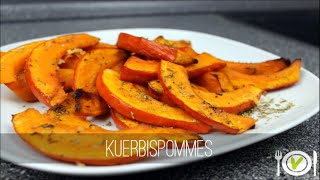 ABNEHMEN Rezept KÜRBISPOMMES  Hauptmahlzeit low carb VEGAN [upl. by Kassity]