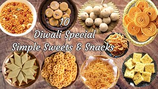 10 Diwali Special Sweets and Snacks Recipe  simple Diwali snack recipe  Diwali special recipes [upl. by Schouten]