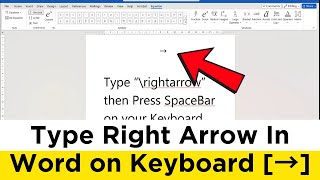 How To Type Right Arrow In Word on Keyboard → 2024 Step By Step Guide [upl. by Reedy]