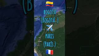 🇨🇴 Bogota to Paris 🇫🇷 Flight Route Tracking  Seguimiento de ruta de vuelo shortsfeed shorts [upl. by Aicener]