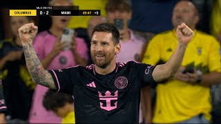 Lionel Messi scores two goals including a RIDICULOUS free kick vs Columbus in the first half [upl. by Atsirt908]