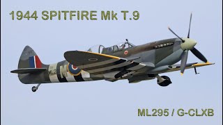 1944 SPITFIRE Mk T9 ML295 Startup Taxi and Takeoff from Leeds East Airport [upl. by Healion]