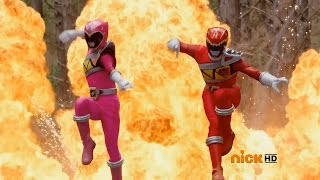 Dino Charge  Red and Pink Rangers 1st Fight  Ep 1 Powers From the Past  Power Rangers Official [upl. by Maitilde]