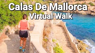 Calas De Mallorca Virtual Walking Tour  Cala Antena Beach  Spain [upl. by Corley]