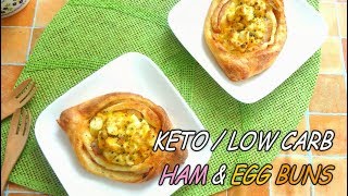 Keto  Low Carb  Gluten Free  Ham amp Egg Buns [upl. by Sparky]