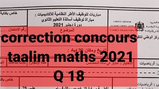 correction concours taalim maths 2021 [upl. by Snehpets]