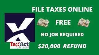 How To Files Taxes Online Free Without A Job 2023 Tax Refund [upl. by Halonna290]