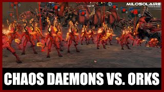 Chaos Daemons 3000 vs Orks 3000  Warhammer 40K Battlesector [upl. by Almap502]