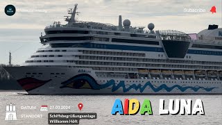 Aida Luna nach Werftaufenthalt Einlauf in Hamburg Wedel Mit HORN 🔊 [upl. by Hinckley]