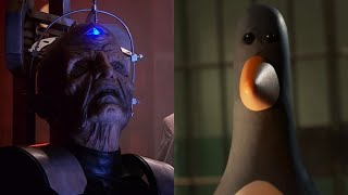 Davros reaction to Feathers McGraw in the Wallace amp Gromit Vengeance Most Fowl teaser trailer [upl. by Assyle]