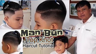 MAN BUN  TOP KNOT HAIRCUT TUTORIAL  USONG GUPIT  GUPIT GWAPO [upl. by Nybbor696]