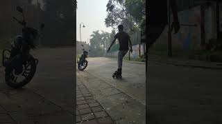 bOught fiRst tiMe sElfie sTick 4 sHoot viDeos oN Jaspo Vitesse 110m Wheels skating inlineskate [upl. by Gisser]