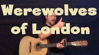 Werewolves of London Warren Zevon Easy Guitar Lesson How to Play Tutorial Licks TAB [upl. by Esinert]