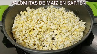 Como hacer PALOMITAS de maiz CON MANTEQUILLA en sarten facil palomitas [upl. by Atalaya]